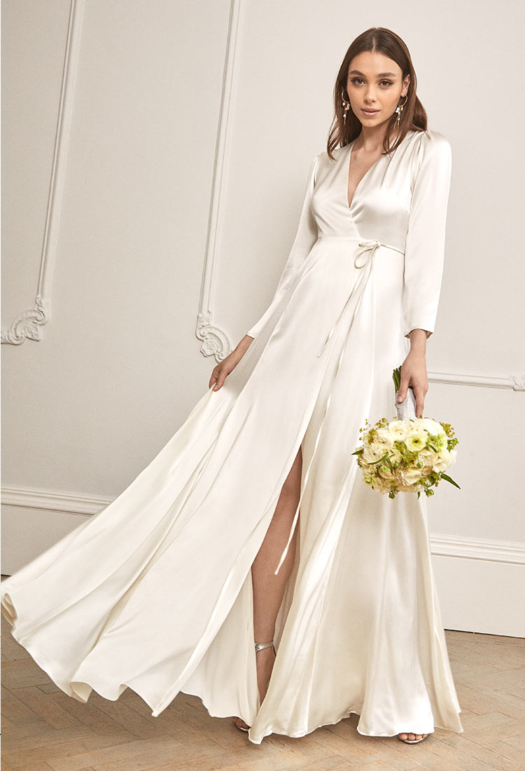 The Olsen ivory silk wedding dress