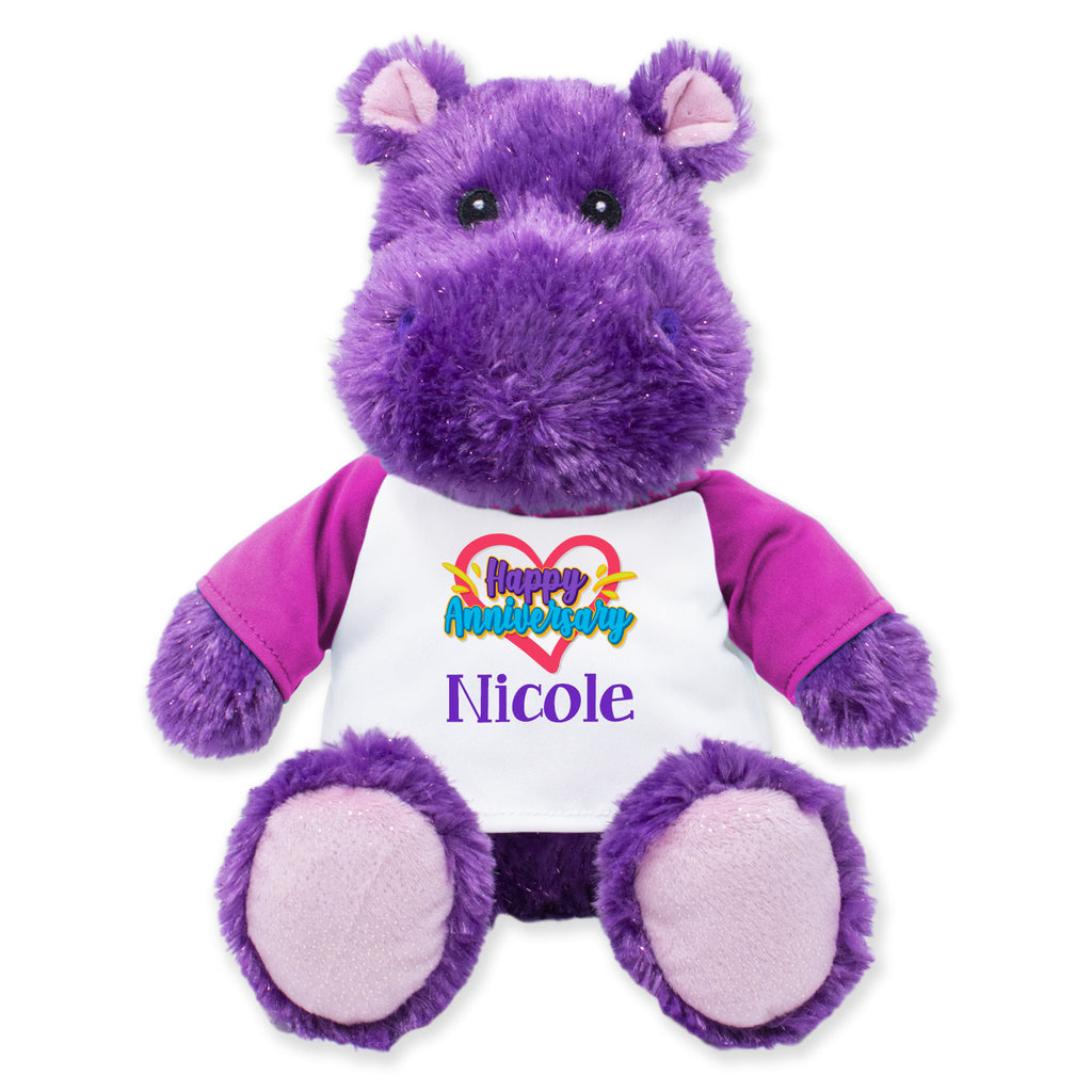 purple stuffed hippo