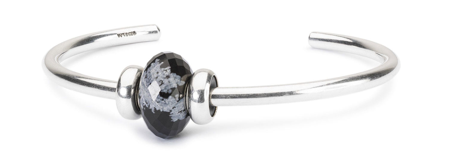 Trollbeads Black Friday Bead 2018 limitierter facettierter Schneeflocken Obsidian | Snowflake Obsidian Facet Limited Edition | TZZDE-00189