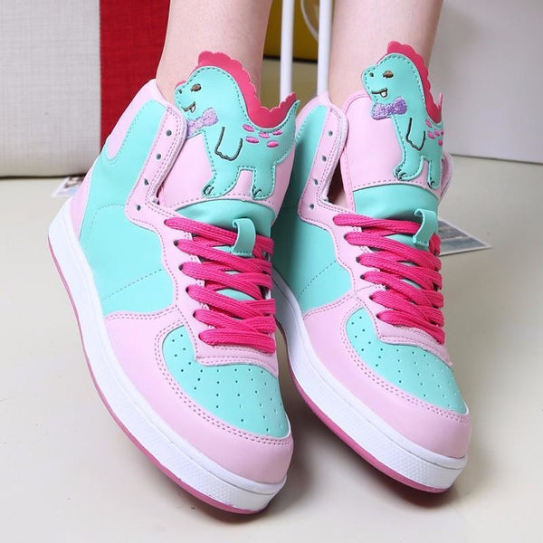 pink dinosaur shoes