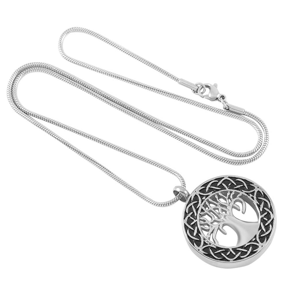 CREMATION JEWELLERY ASHES MOON URN PENDANT CELTIC KEEPSAKE MEMORIAL NECKLACE 