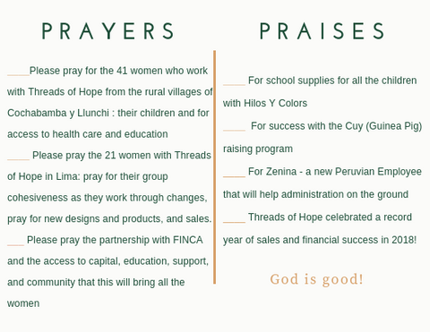 Prayer and Praise for Peru