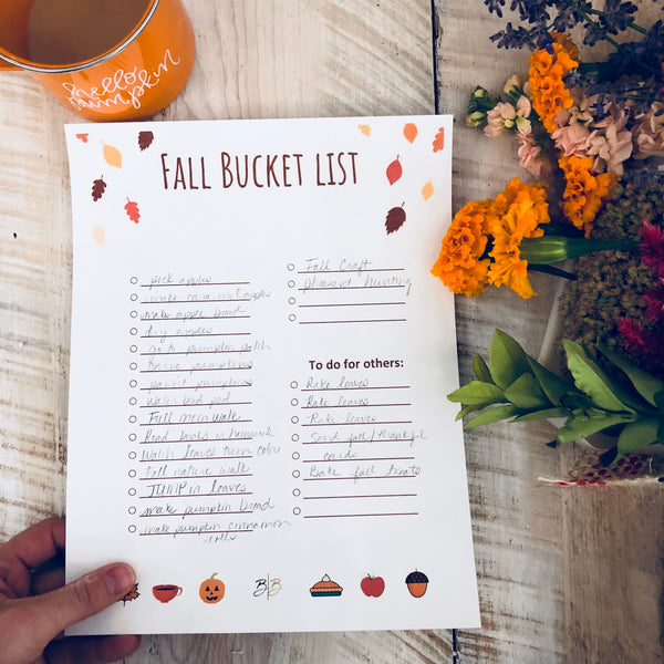 Fall Bucket List - live with purpose