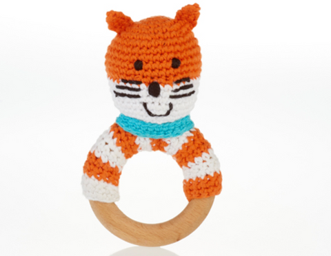 Pebble Wooden Teething Ring and Rattle
