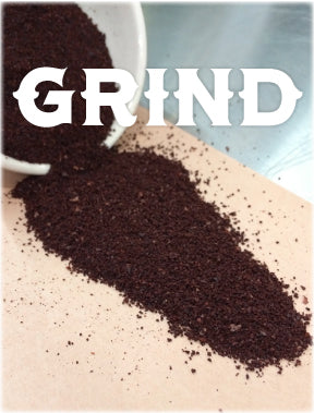 Step One: Grind coffee on a calibrated grinder to an "auto drip" particle size. 