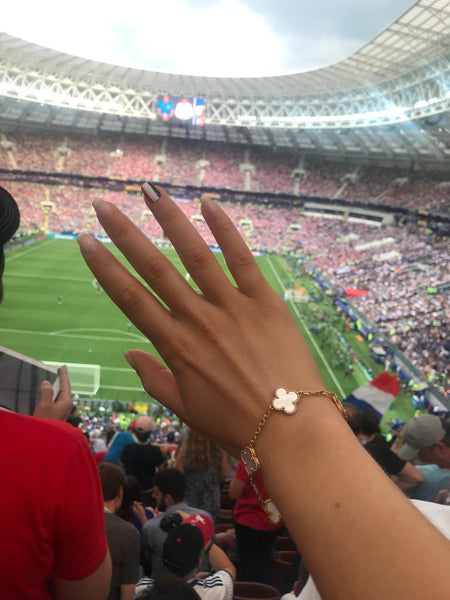 Youma Leth cheering for Les Bleus during the World Cup 2018