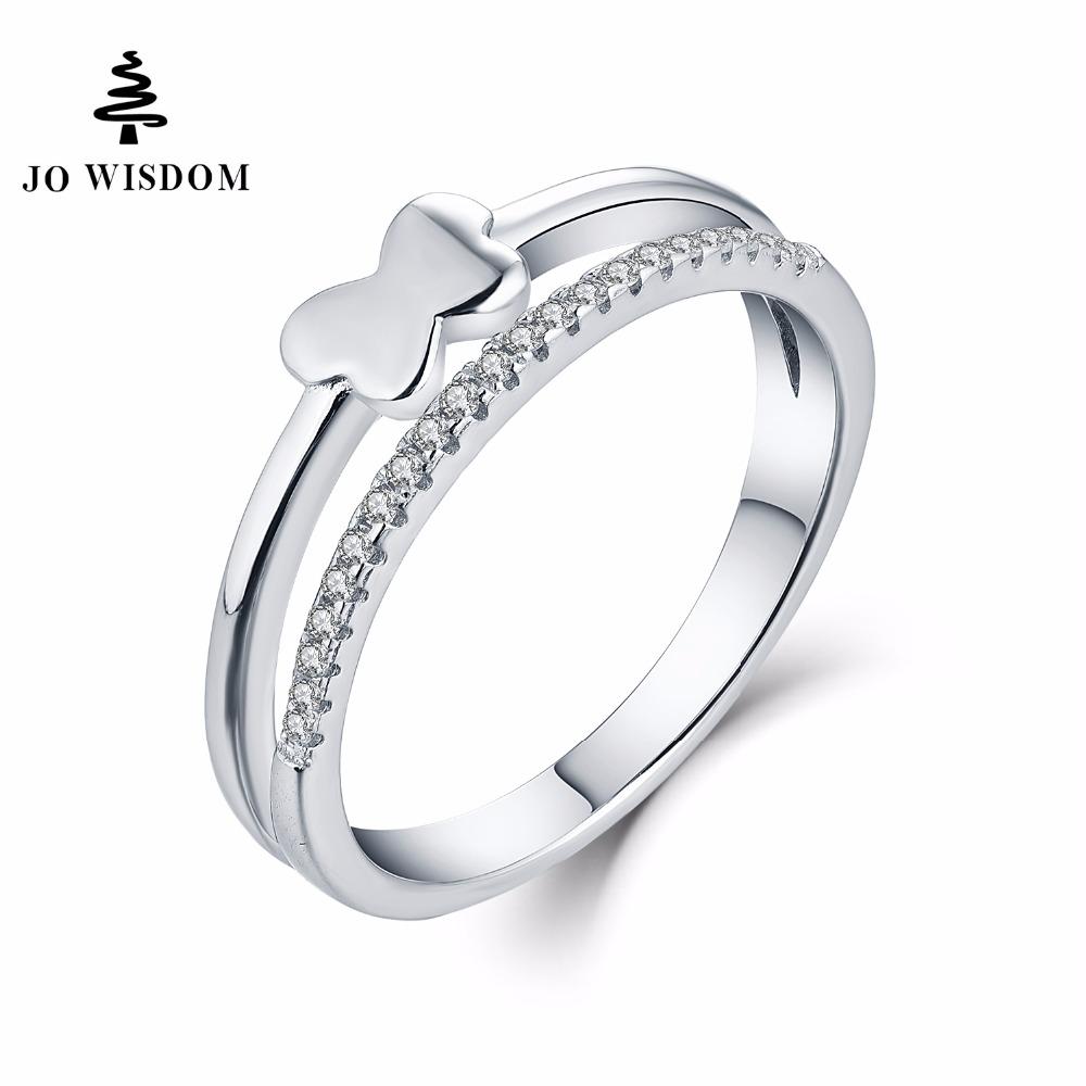 Jo Wisdom Bridal Set Rings 925 Silver Jewelry Simple Rings For Women W