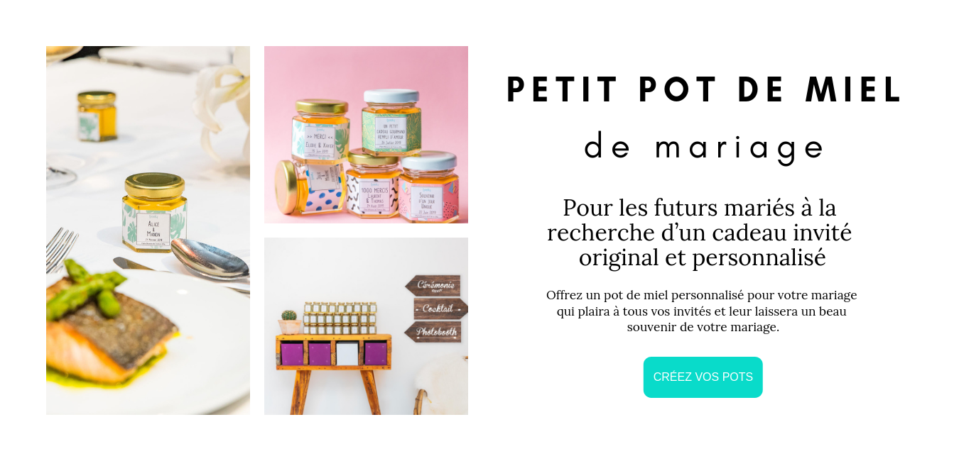 Offrez un Pot de Miel Personnalisé de Mariage adapté à votre déco