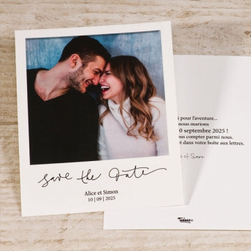 save the date polaroid