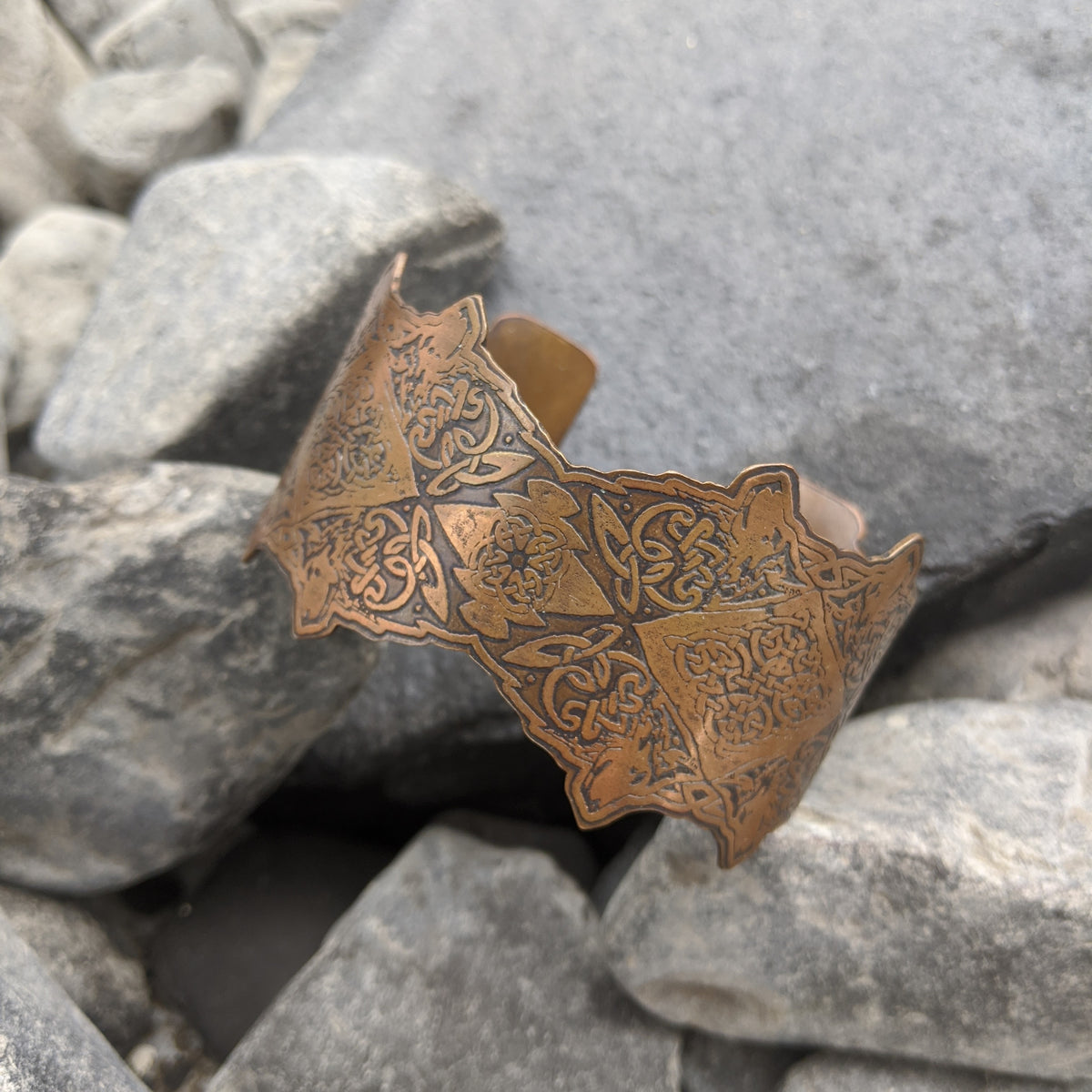 Wolf cutout cuff Copper