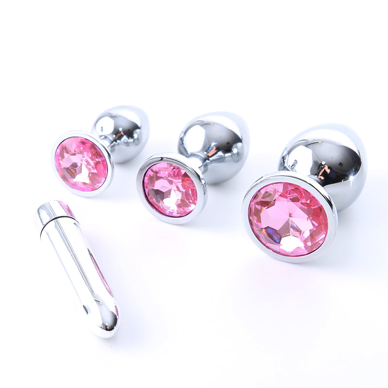 Stainless Steel Crystal Anal Plug Booty Beads Jewelled Anal Butt Plug Vibrator Backyard Products for Men Woman Couples