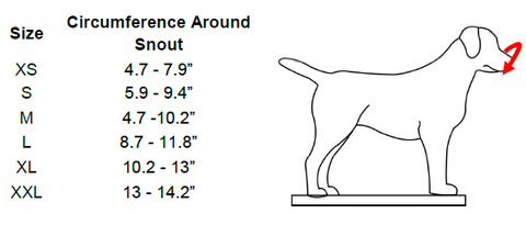size chart for short nosed breeds muzzle