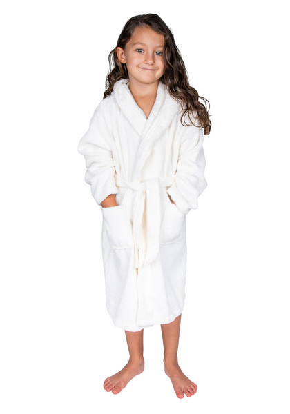 Free of Harmful Chemicals and Dyes . Tims Bathrobes Kids Boys Girls Bathrobe 100% Cotton Velour Hooded Towelling Dressing Gown 