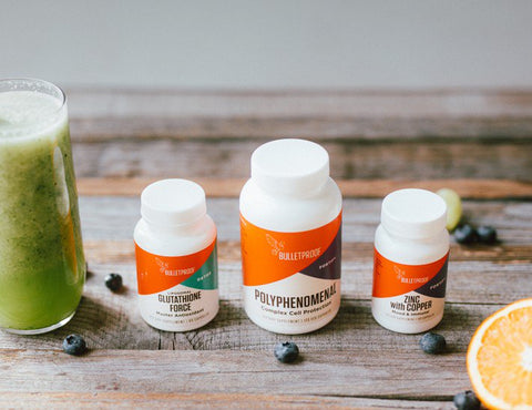 Bulletproof supplements on table