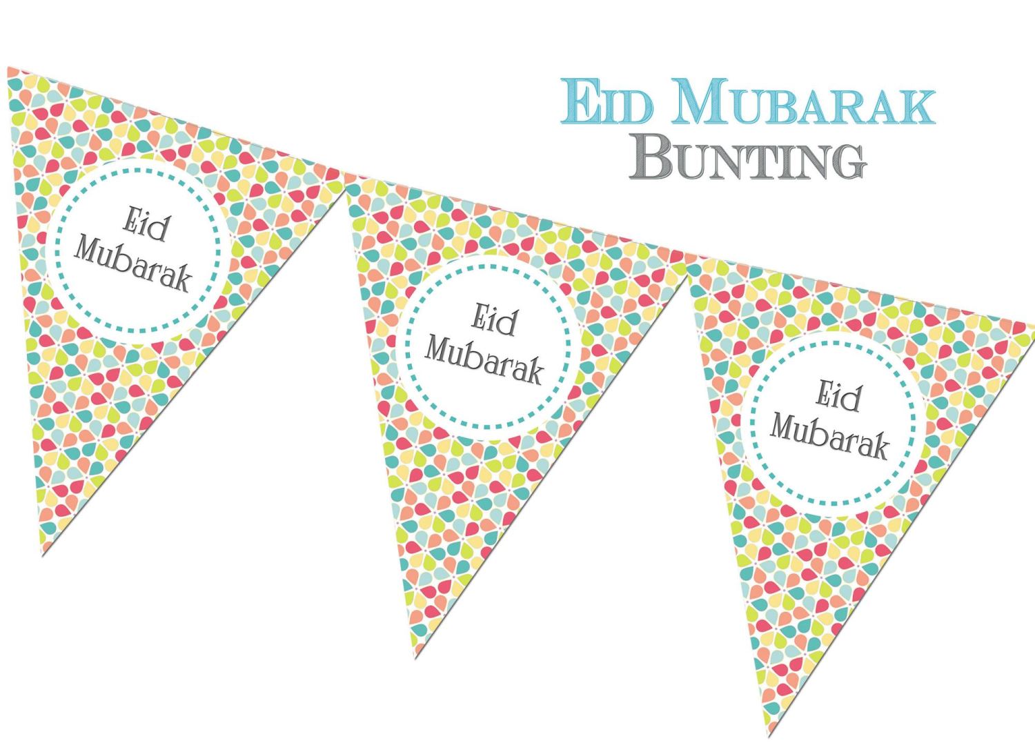 Eid Mubarak Bunting - Flowers - jubbas.com