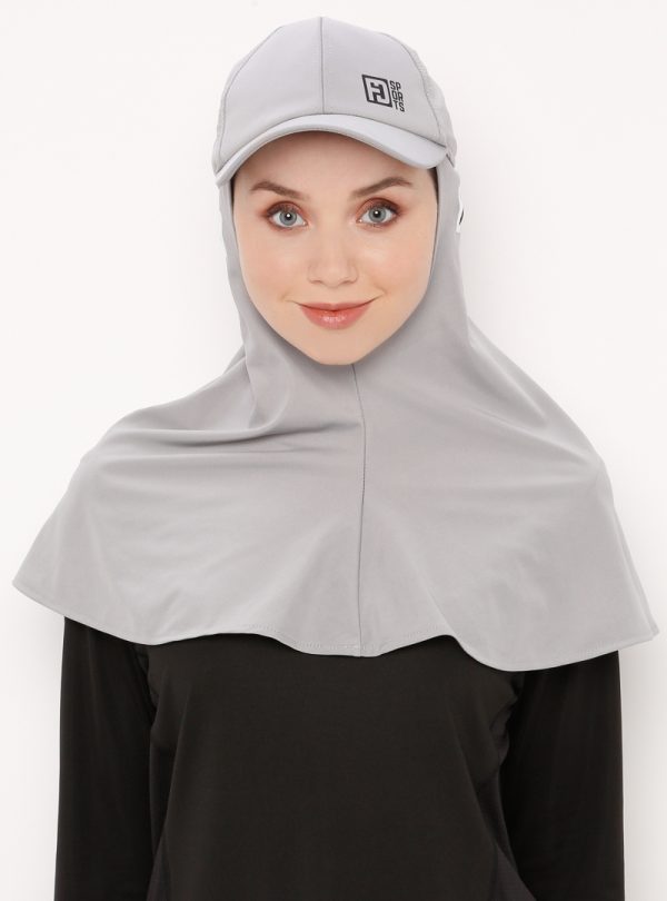 Grey Cap Sports Hijab - jubbas.com