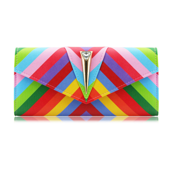 multi coloured clutch bag