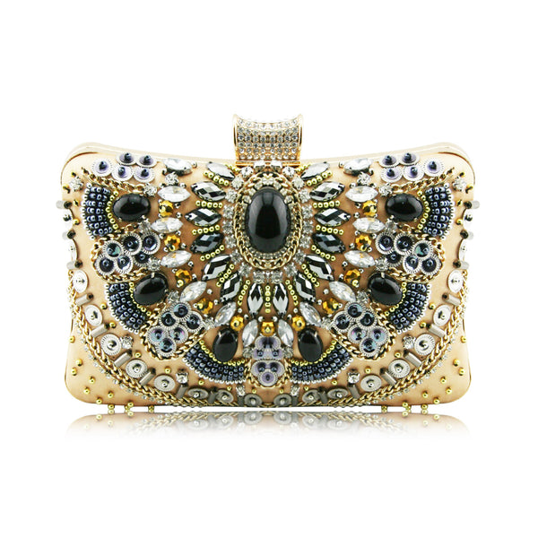 gold embellished clutch bag