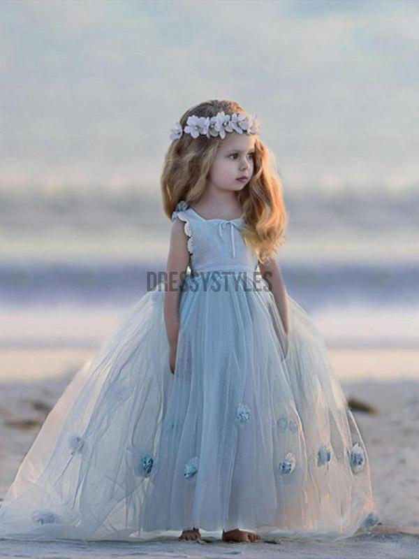 pale blue flower girl dress