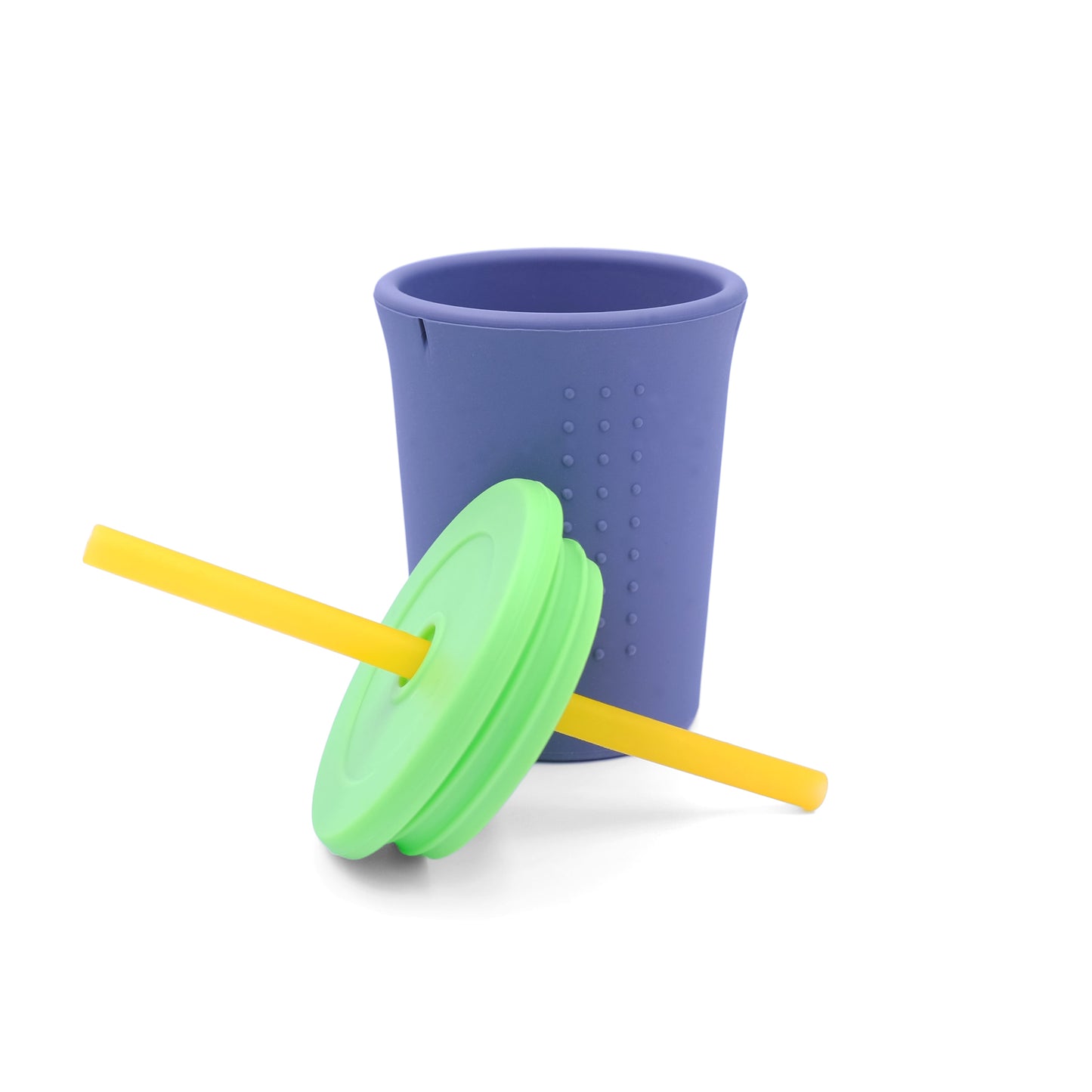 Siliskin 12oz To Go Silicone Straw Cup - Grey/Lime