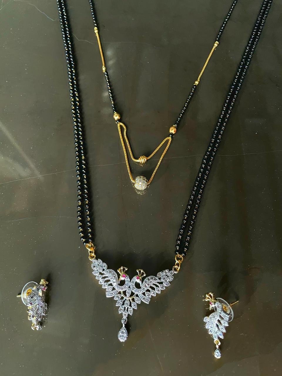 Combo Offer (Set of 2) Gold Plated Short Mangalsutra Design & Long ...