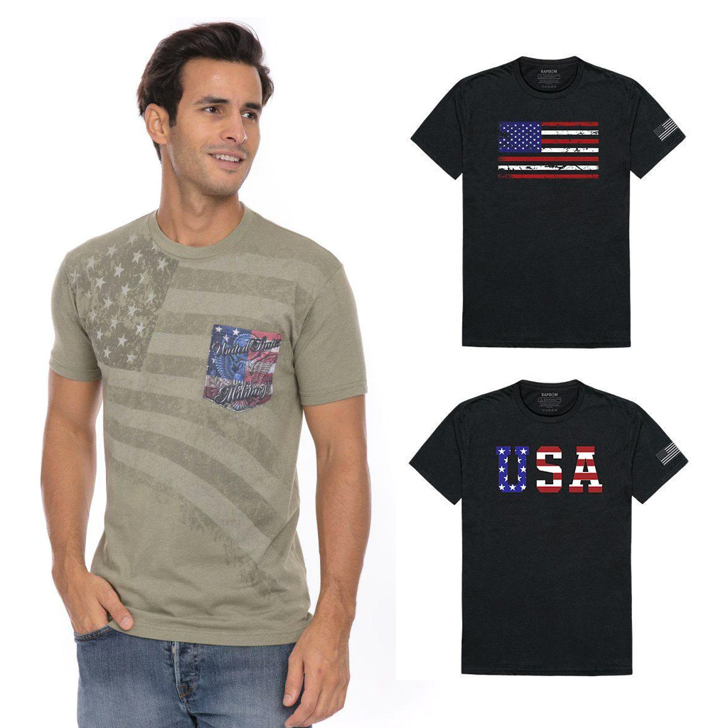 La MONTAGNA UNISEX ADULTO FORZE ARMATE USA patriottico T Shirt 