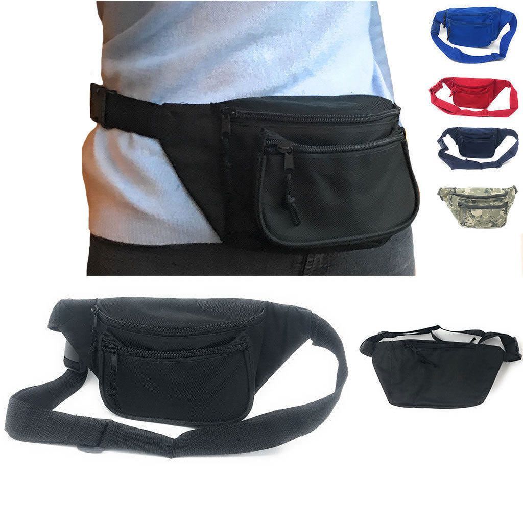 Security Travel Fanny Waist Pack Bum Bag 7 Pocket Army Tactical Police Black