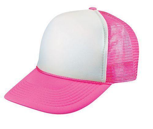 50 Lot Blank Neon Foam Mesh Trucker Hats Caps Solid Two Tone Wholesale Bulk 
