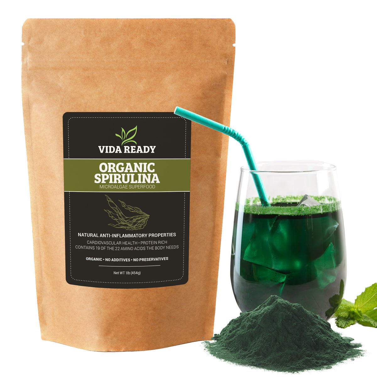 helpen Zelfrespect Bedrijfsomschrijving Organic Spirulina Powder- Resealable Pouch – Vida Ready