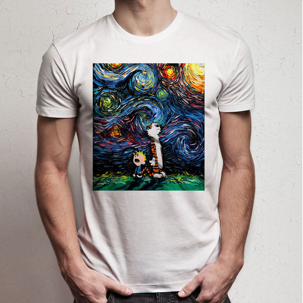 calvin and hobbes starry night shirt