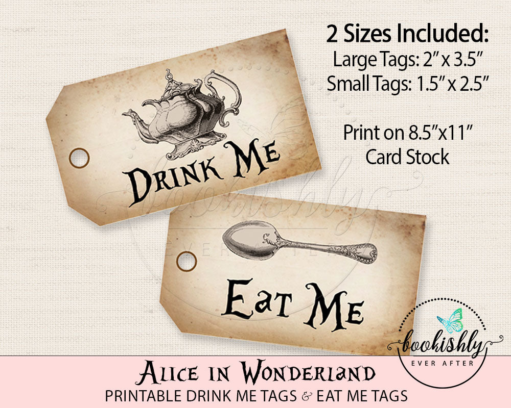 Vintage Alice In Wonderland s Eat Me s Drink Me s Tea Part Bookishly Ever After