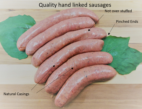 Hand linked sausages