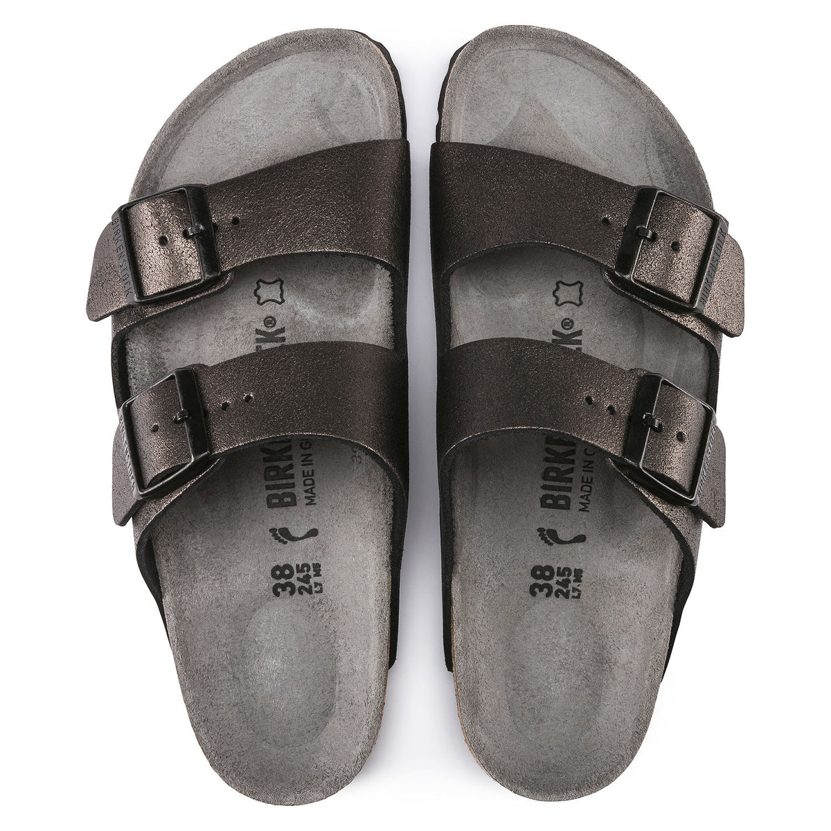 birkenstock siena washed metallic antique black