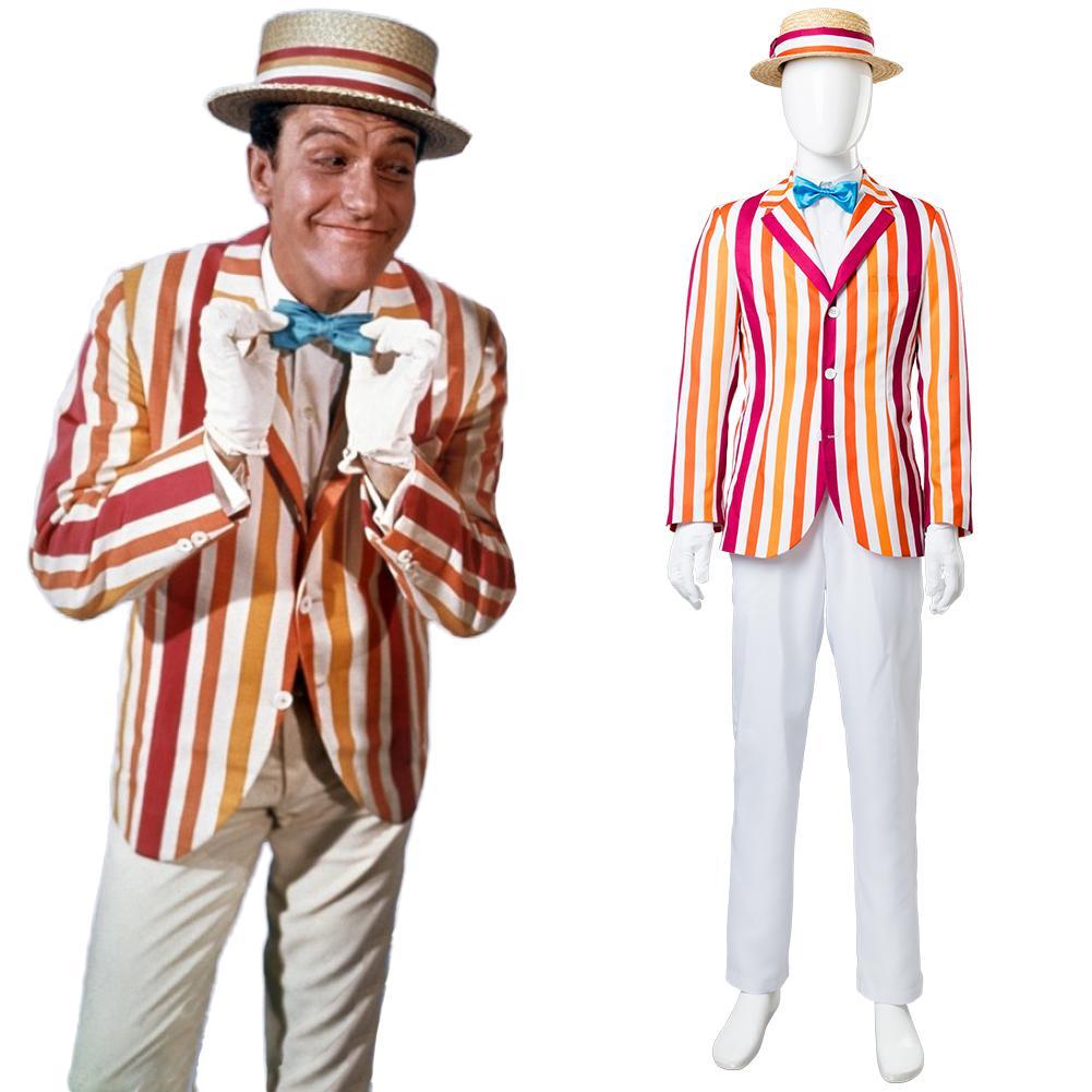 Mary Poppins 1964 Film Bert Dick Van Dyke Suit Cosplay Costume Cossky