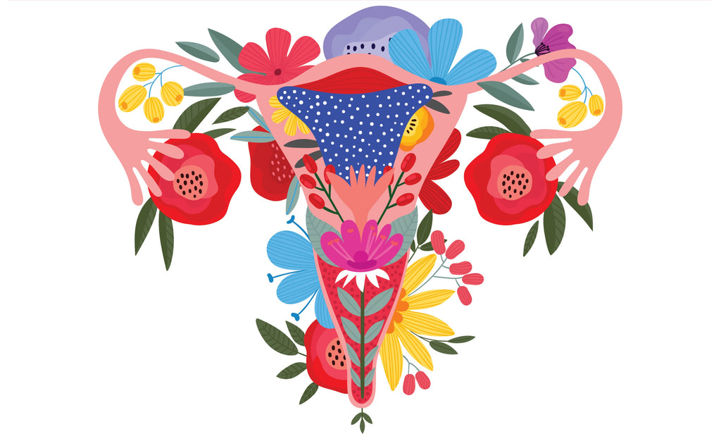 Floral uterus illustration  
