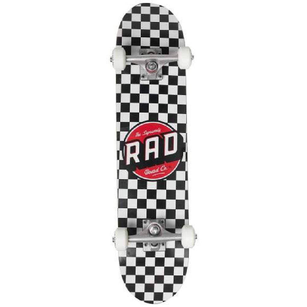 Never Ever | Rad Black And White Checkered Skateboard