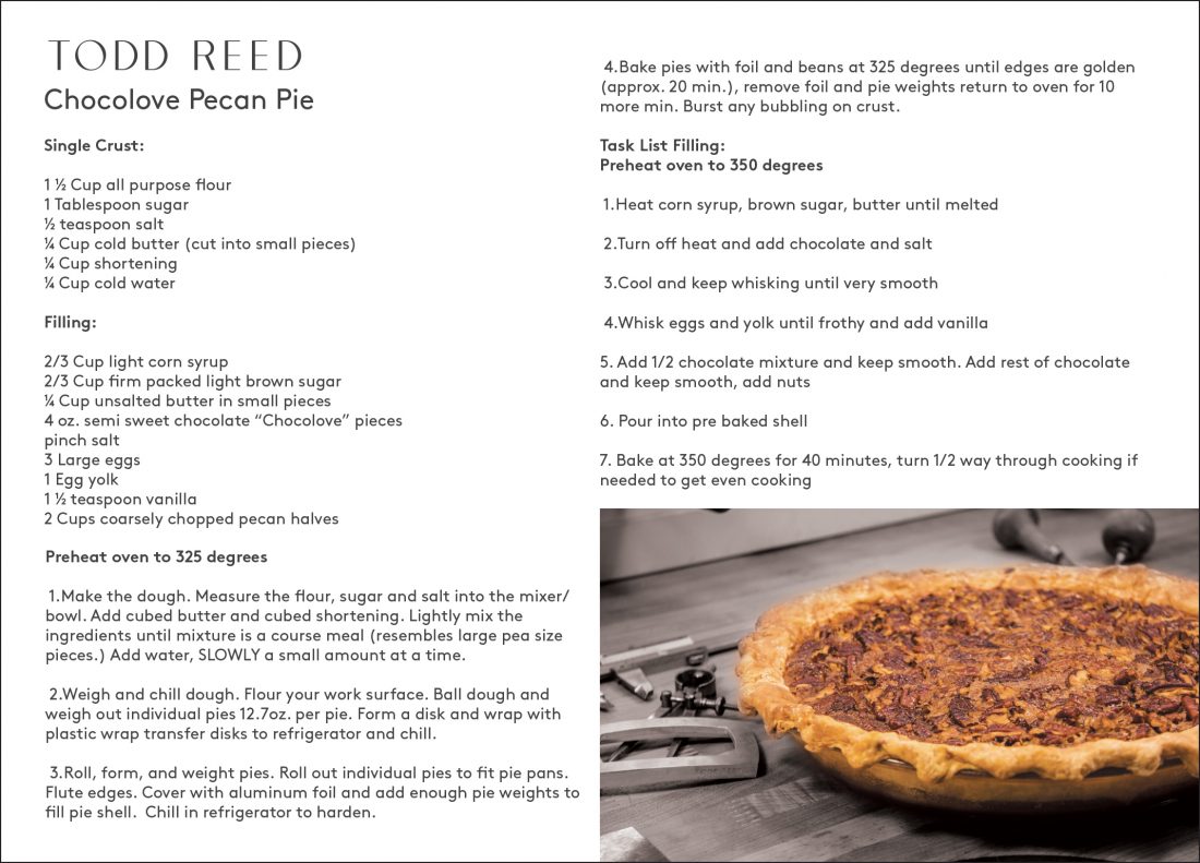 Todd Reed Chocolove Pecan Pie recipe