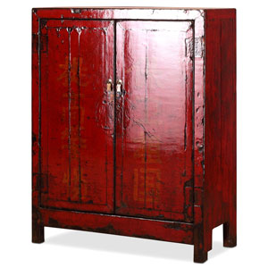 Red Lacquer Antique Cabinet