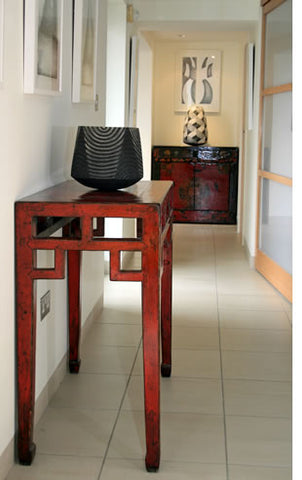 Red Lacquer Console