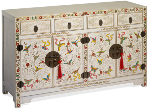 Cream lacquer painted sideboard