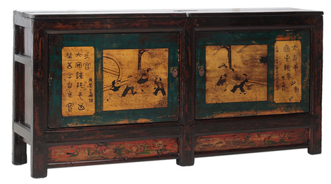Painted Chinese antique sideboard, Gansu