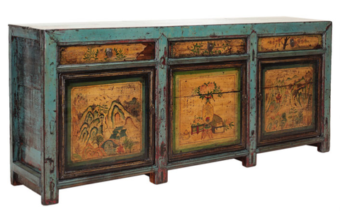 Chinese painted antique sideboard