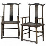 Yoke-Back Armchairs in Walnut, Shanxi