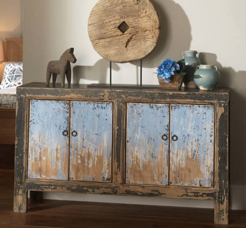 Blue and Black Sideboard