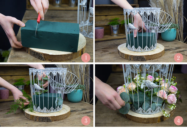 Centre de table mariage cage à oiseaux