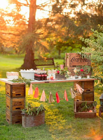 Caisses en bois mariage - Bar champêtre