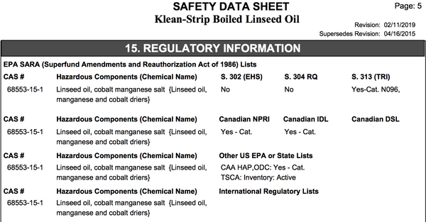 Hurley Maintenance - Klean Strip Linseed Oil Information