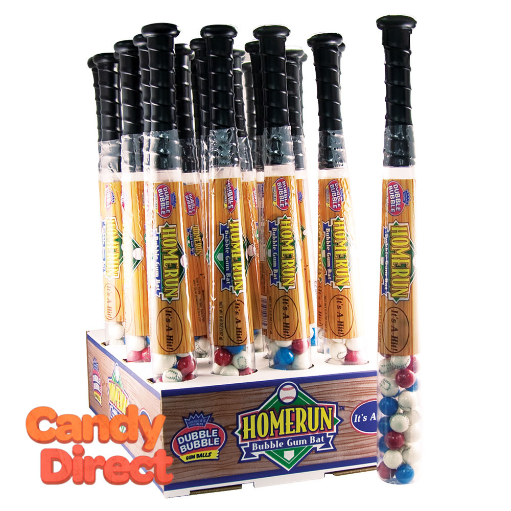 Dubble Bubble With Gumballs Homerun Baseball Bat 6.6oz - 24ct