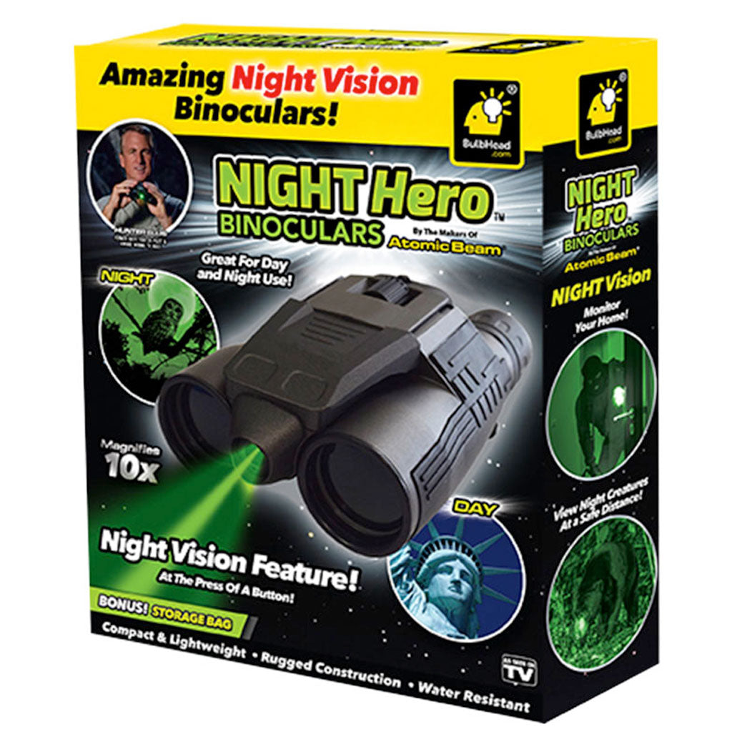 10x Magnification NOB Atomic Beam Night Hero Binoculars Water Resistant 