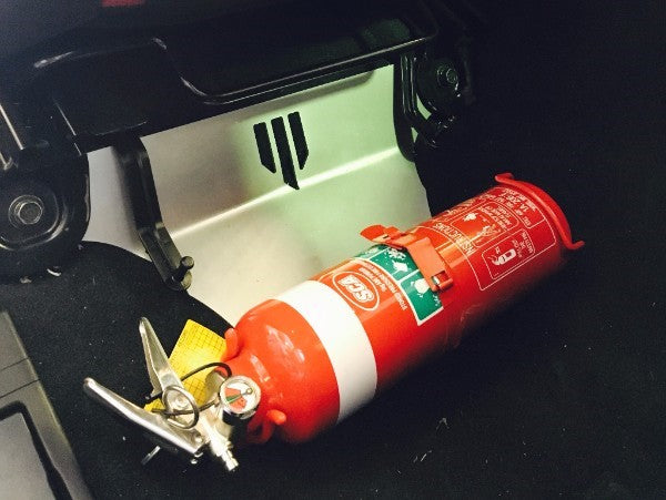 Track day fire extinguisher